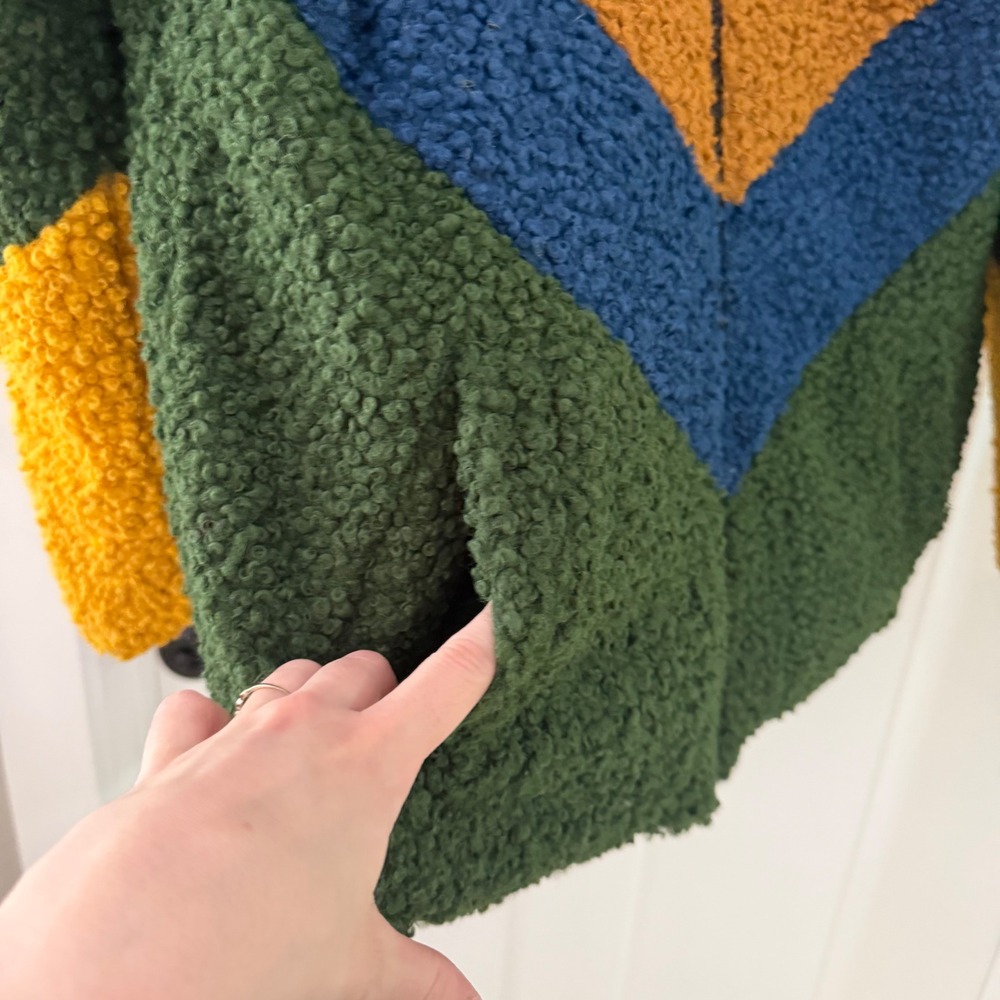 Farm Rio Macaw Print Reversible Faux Shearling Puffer‎ Jacket Multicolor Women S - Picture 5 of 7